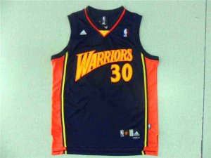 Maillot De Basket Golden State Warriors Stephen Curry 30 Engrener Bleu Fonce